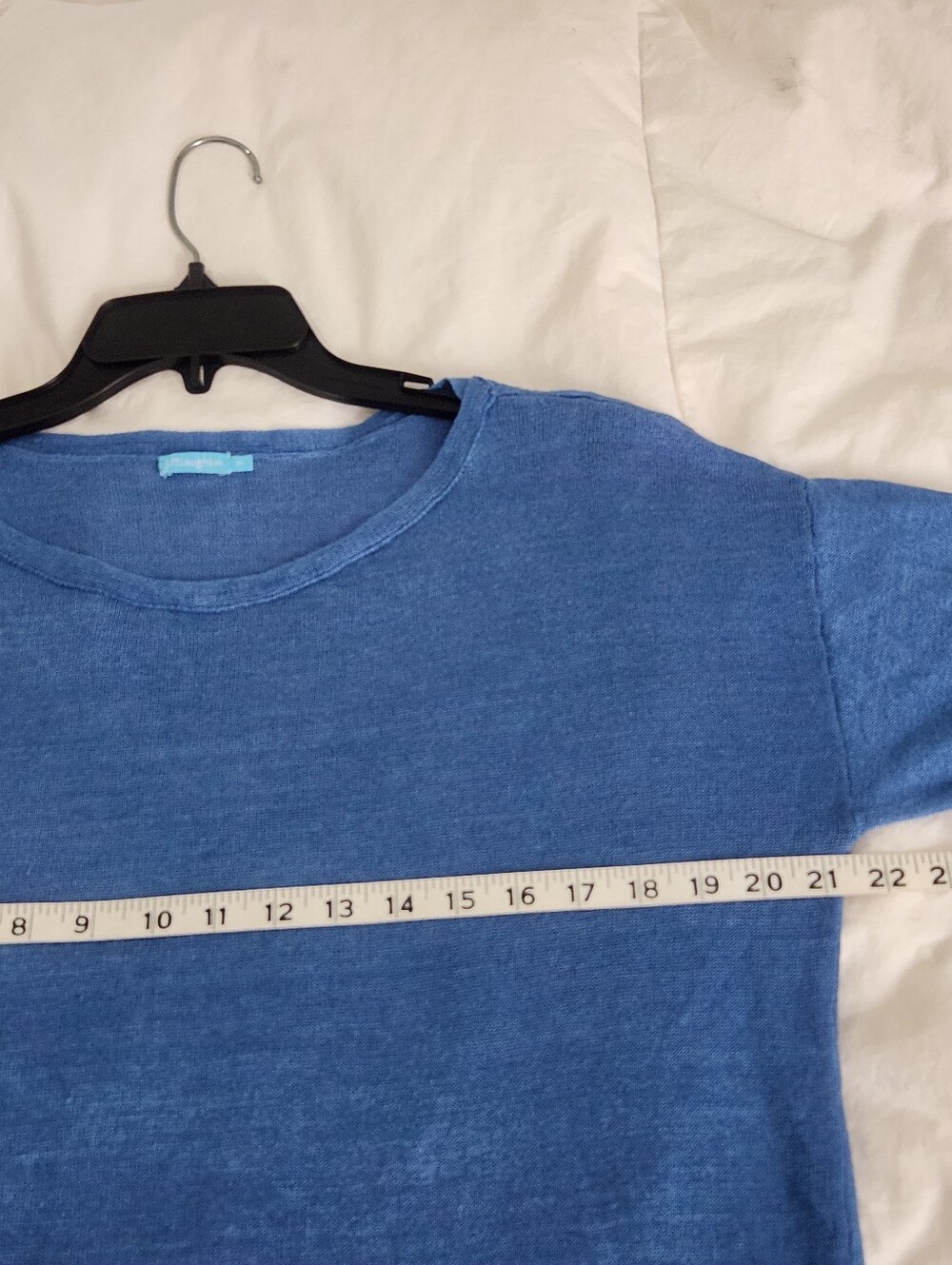 J. MCLAUGHLIN linen Sweater Top Blue Knit Size M - Picture 6 of 8
